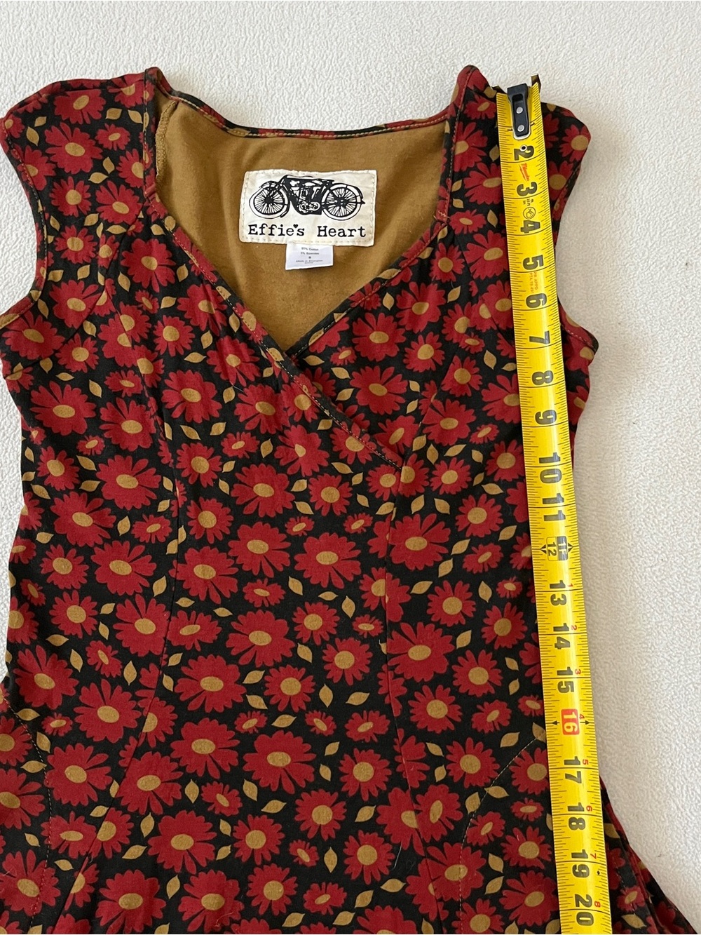 Effie’s Heart Floral V-Neck Fit & Flare Dress Boho Bloom Cottage Fairy Core - Picture 8 of 14